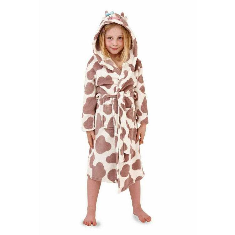Picture of 04740 UNISEX COW FLEECY JUMPSUIT/ONESIE OFFWHITE/BROWN